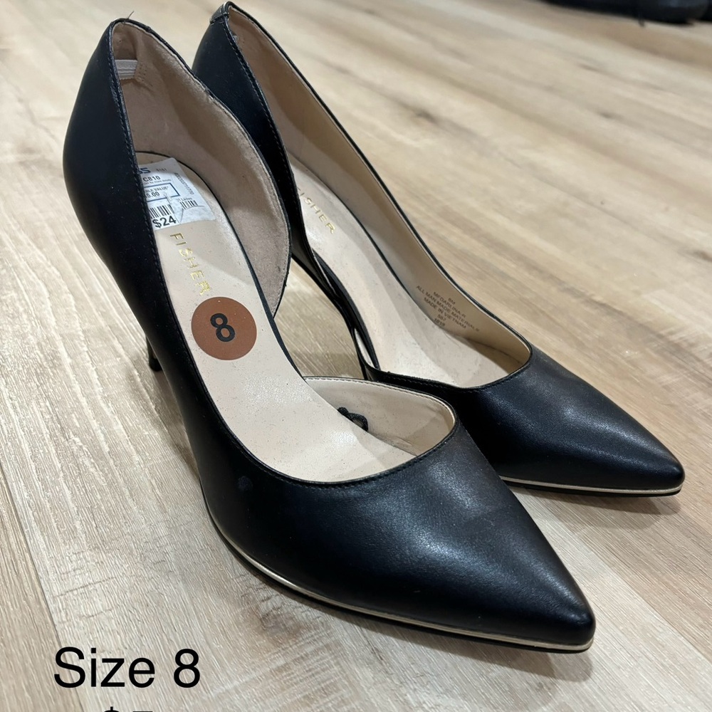 Black Leather Heels